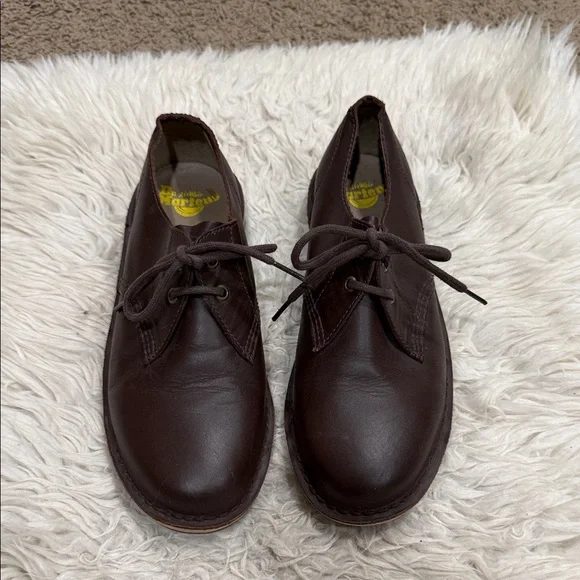 Dr Martens Wayne Oxford Casual Shoes Lace Up Dark Brown Leather Mens 8 Women’s 9
