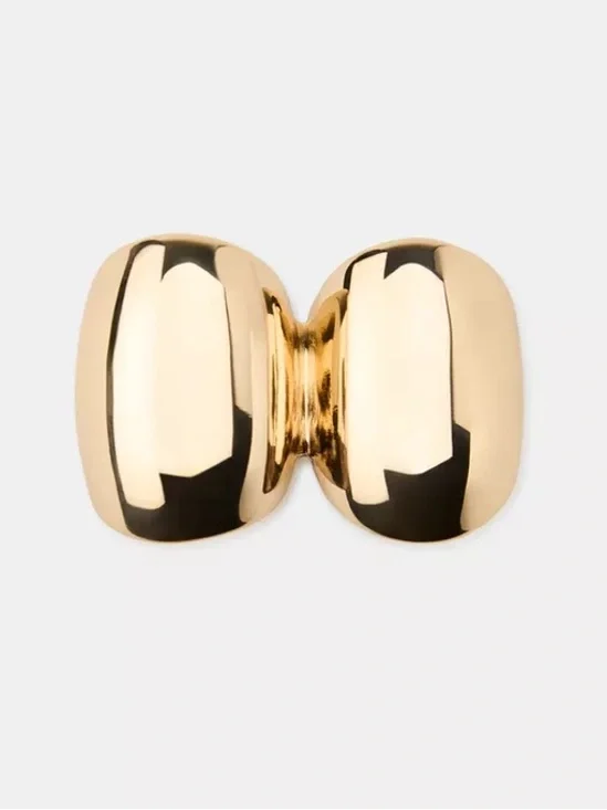 Zara Double Metal Ring Embossed Design Golden Y2K NWT Abstract