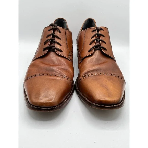 Florsheim Men Sz 13D Cognac Leather Cap Toe Brogue Derby Dress Shoes 11587-257