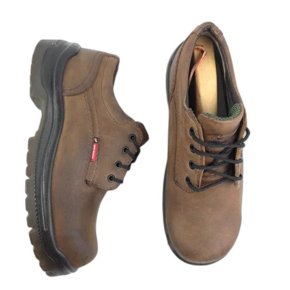 RED WING King Steel Toe Safety Work Shoe Low Top Oxford Brown Leather Workwear