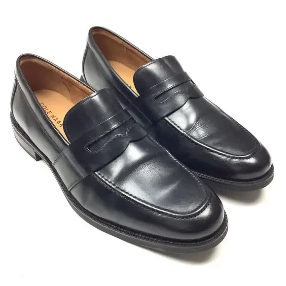 Cole Haan Bedford Men Size 12 M Black Casual Leather Penny Loafers Dress Shoes