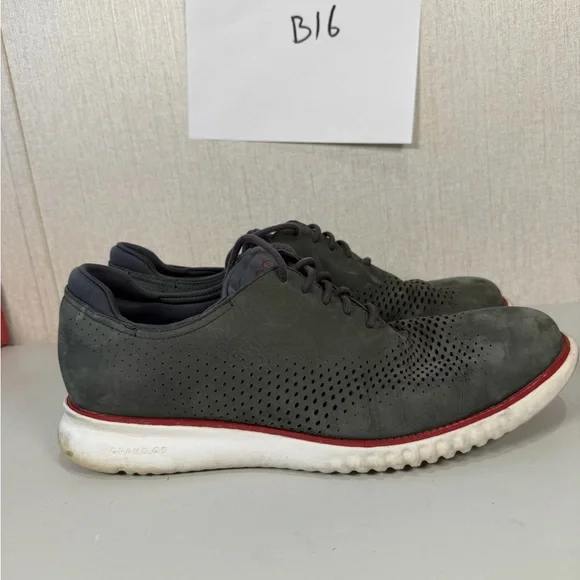 Cole Haan 2.Zerogrand Mens Size 11.5 Gray‎ Laser Oxford Sneaker Shoes C26036