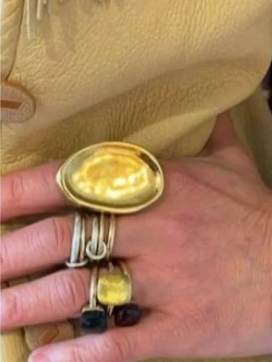 NWT Parker Thatch Long Sculptural Pebble Ring Size 7