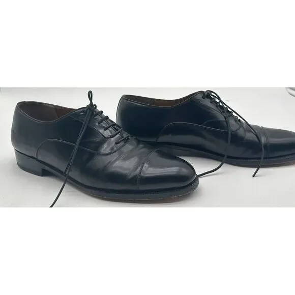 Salvatore Ferragamo‎ Shoes Mens 8D Made in Italy Firenze Black Leather Oxford