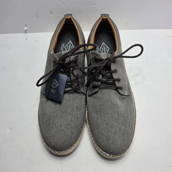St Johns Bay Jacob Mens Grey Canvas Oxford Memory Foam Shoes 10.5M 016-1403