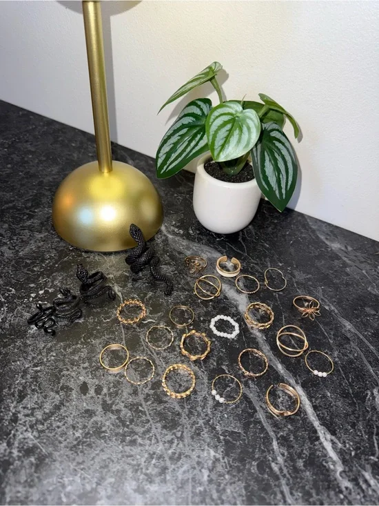 Assorted Gold, Black, Pearl, & Snake Ring Set ✨