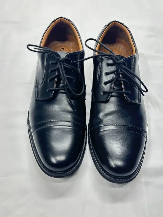 George Men's Black Cap Toe Lace-Up Oxford Dress Shoes