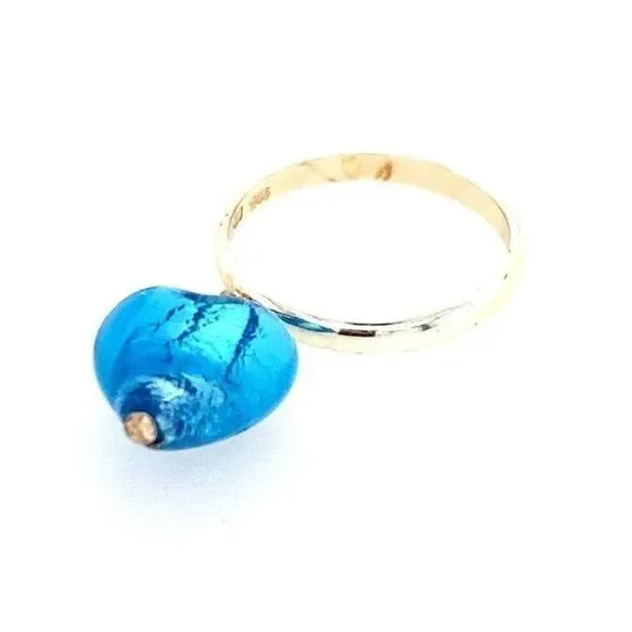 Silver Heart Dangle Ring‎