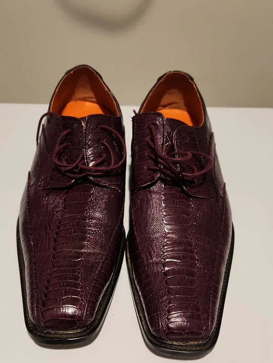 Antonio Cerrelli Elite 6314 Purple Croc-Embossed Leather Dress Shoes