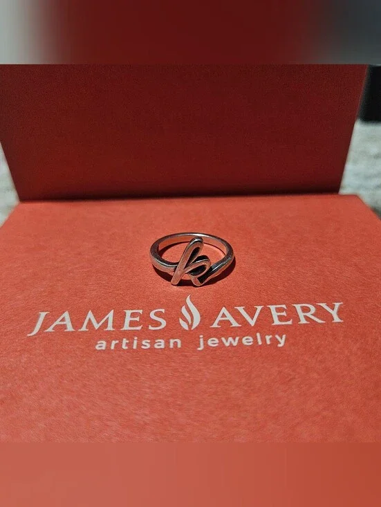 James Avery Silver 'K' Initial Ring Size 6.5- Sterling Silver
