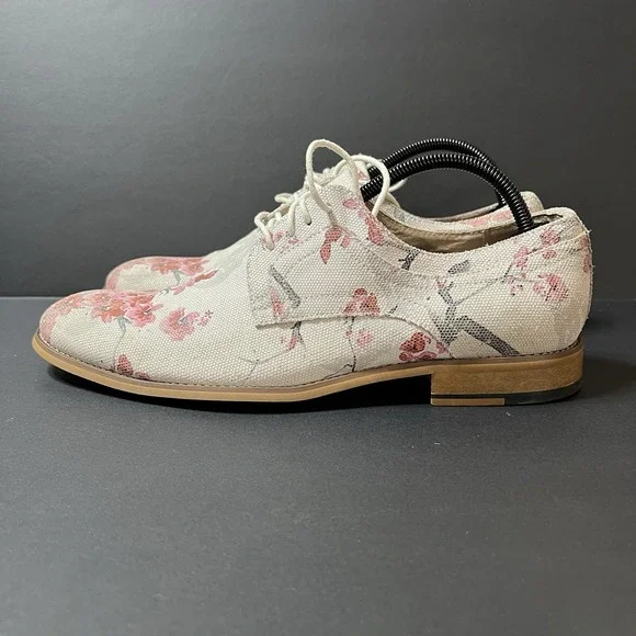 Stacy Adams Dandy White Floral Pattern Men's 10M Oxfords Casual Artsy 25164-110