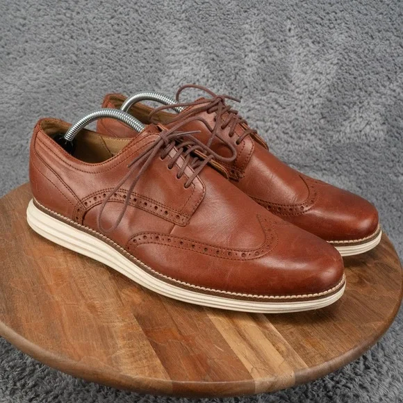 COLE HAAN ORIGINAL GRAND WINGTIP OXFORDS Woodbury/Ivory #C26471 SIZE 10 M