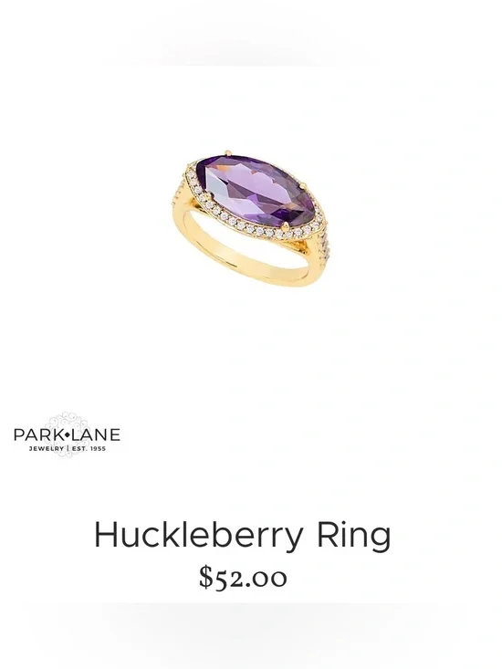 Park Lane Huckleberry Marquise Ring in Purple and Gold-Tone