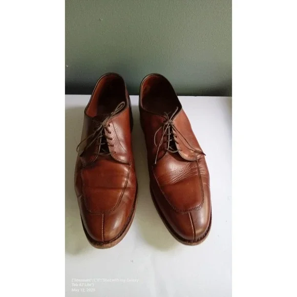 Leather Dress Shoes Brown Lace Up Oxford Business‎ Casual Size Unknown