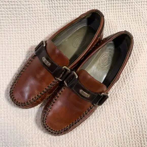 H. S. Trask Leather Cobbler Mens Brown Exposed Stitching Driving Loafer Size 8
