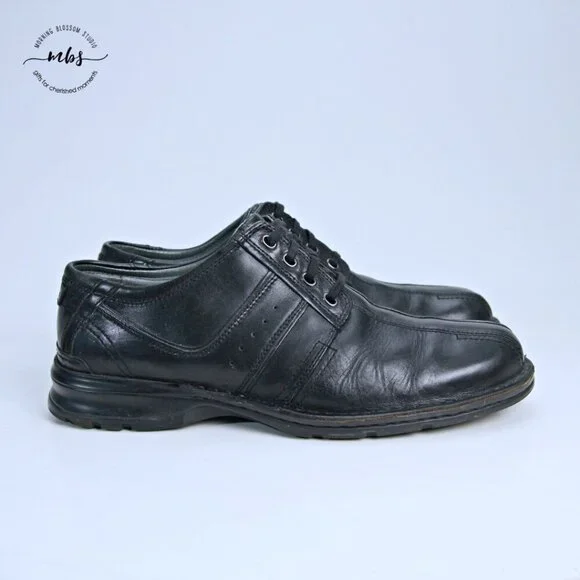 Clarks Mens‎ Touareg Vibe Leather Lace Up Oxfords Black Men 12