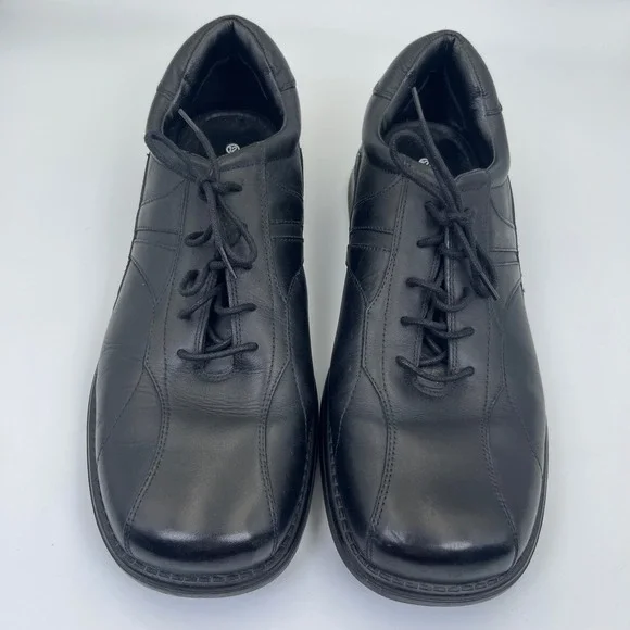 Merona Men's Black Leather Oxford Comfort Dress Shoes Lace Up Size 12