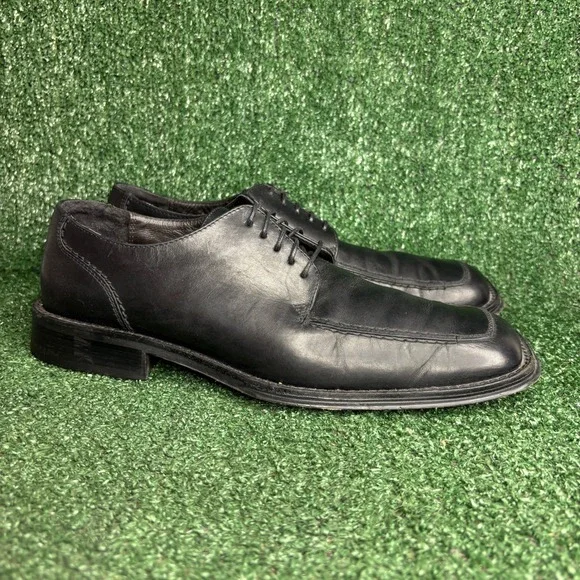 Kenneth Cole New York Square Toe Leather Lace Up‎ Dress Shoes Black Mens 11.5