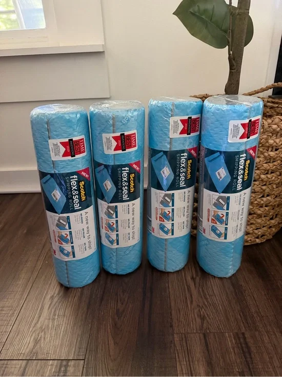 3M Scotch Flex & Seal Shipping Roll 15 Inch x 10 Foot Waterproof Wrap 4 PACK New
