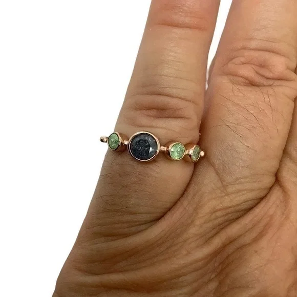 Gold over sterling silver gemstone ring