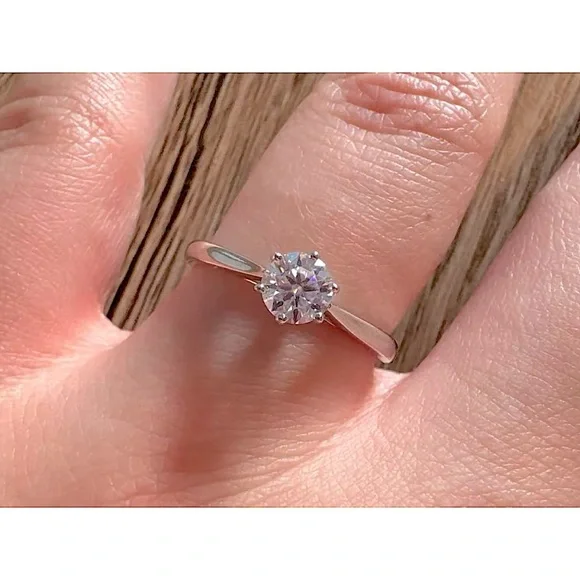 1ct Solitaire Platinum‎ Simulated Diamond Engagement Wedding Ring, Size 6 NEW