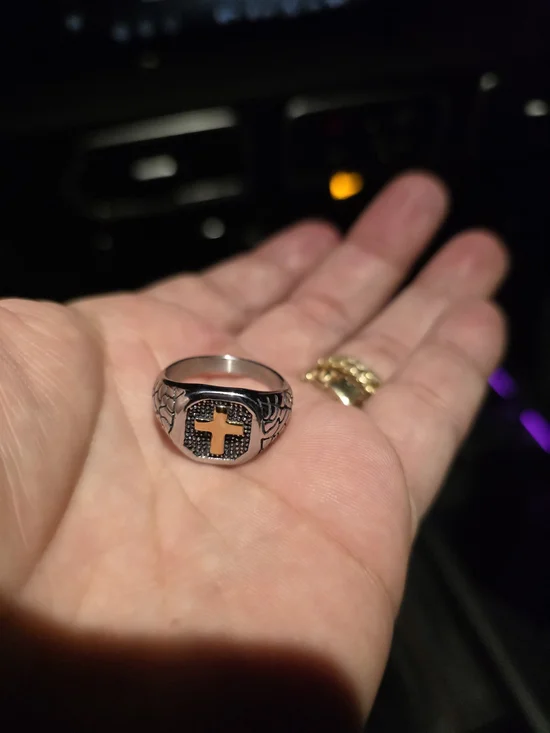 Cross Signet Ring - Size 10