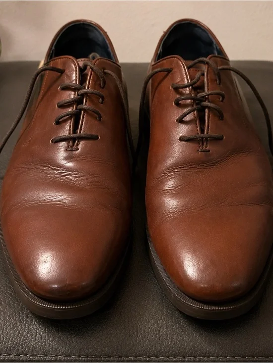 Cole Haan Grand.OS Men's Brown Leather Lace Up Oxford Dress Shoes