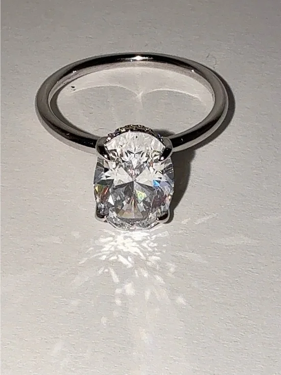 3.5 CT Radiant Cut CZ Engagement Ring S925 Silver Sz 8