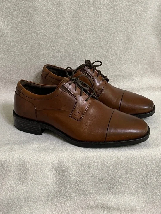 Johnston & Murphy Men’s Cap Toe Dress Shoes Cognac Brown 9.5 Wide