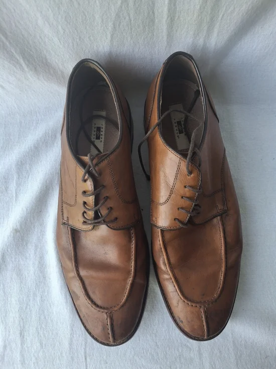 Joseph Abboud Tan Leather Lace-Up Oxfords