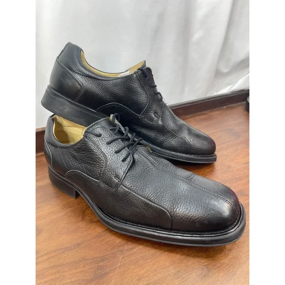 Men's Belvedere Baybridge Oxfords Sz 13 D Black Lace Dress Shoes Pebble Leather