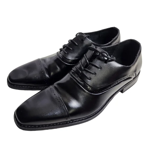 Stacy Adams Mens Bancroft Oxford Black Dress Shoes Size 9.5