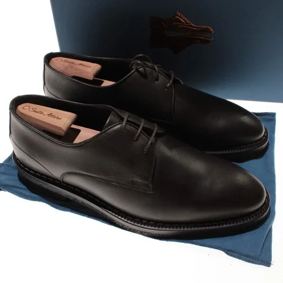 Di Bianco NWB Derby Dress Shoes Size 9 US in Dark Brown Leather Made in Italy