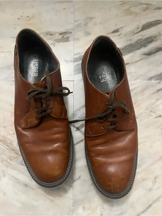 Men's Brown Leather Lace-Up Dress Shoes