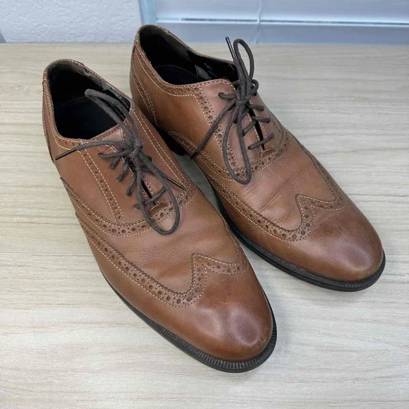 Cole Haan Shoes Men's 10.5 M Brown Leather Wingtip Lace Up Oxford‎ Career Dressy