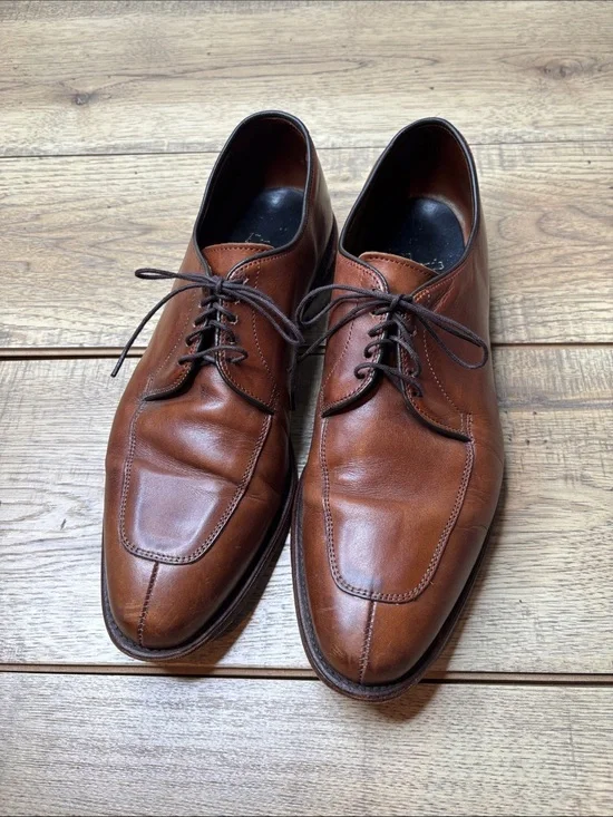 Men's Allen Edmonds Delray Brown Leather Lace-Up Dress Shoes Size 11
