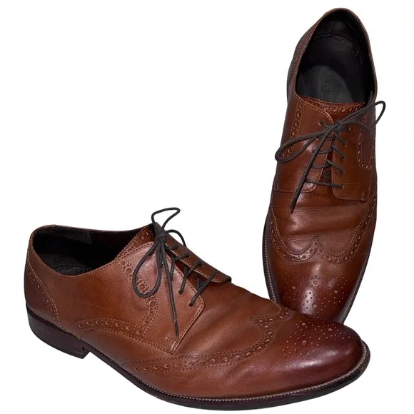 Cole Haan Williams Wingtip Oxford Men 14 British Tan Good C24116‎ Leather Brogue