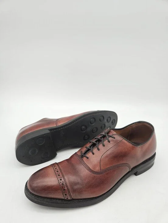 Allen Edmunds 5th Avenue Cap To Oxford Men's Dress Shoes Size 9C Brown Lace Up