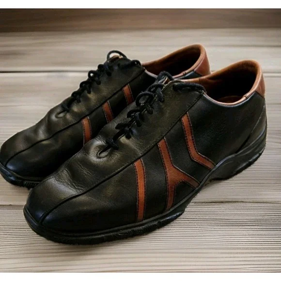 Allen Edmonds Mens 7.5 D Black Brown Leather Casual Oxford Comfort Shoes USA