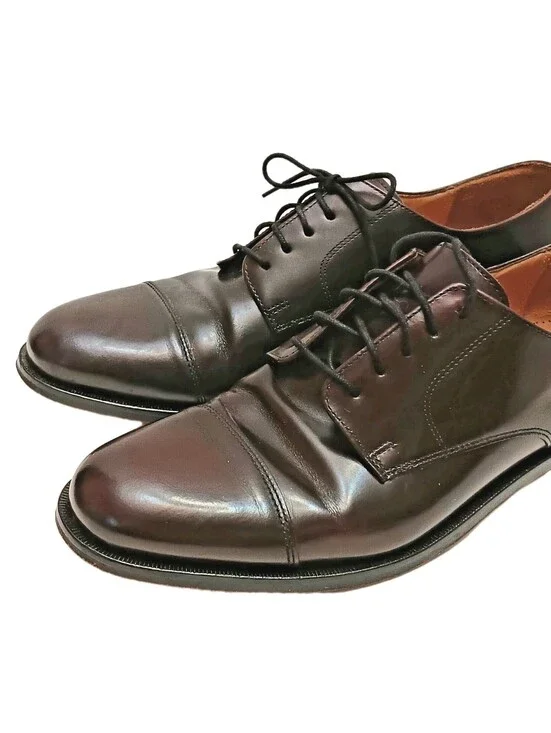 Cole Haan Mens Caldwell C02702 Burgundy Leather Oxford Dress Shoes Size 10.5 D