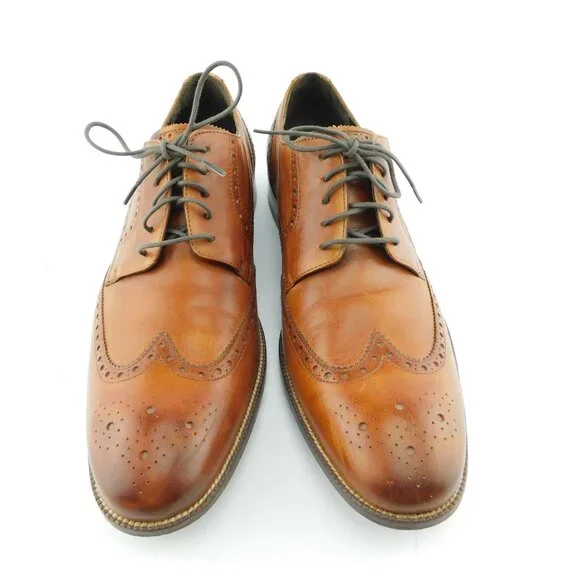 COLE HAAN Cognac Brown Leather Wingtip Lace-up Oxfords Shoes 13