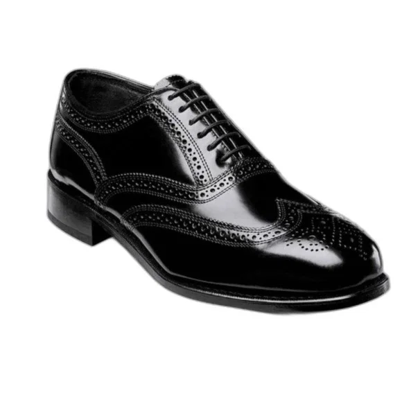 Florsheim Men's Lexington Black Leather Wingtip Oxford Dress Shoe Size 10.5D