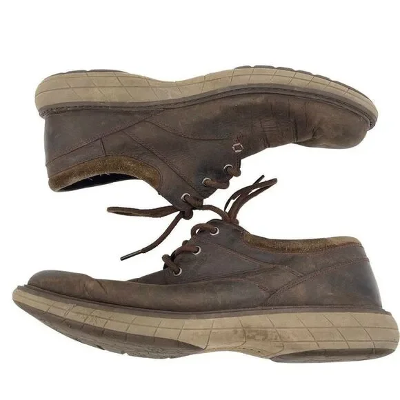 Merrell Mens Oxford Shoes World Vue Lace Up Leather J94355 Brown Size 10