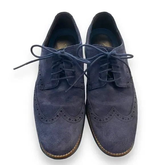 Cole Haan Navy Blue Zerogrand Wingtip Oxfords