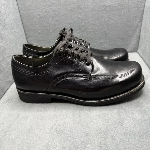 Vintage Texas Steer Men's 10.5 EEE Black Leather Oxford Work Shoes Wide