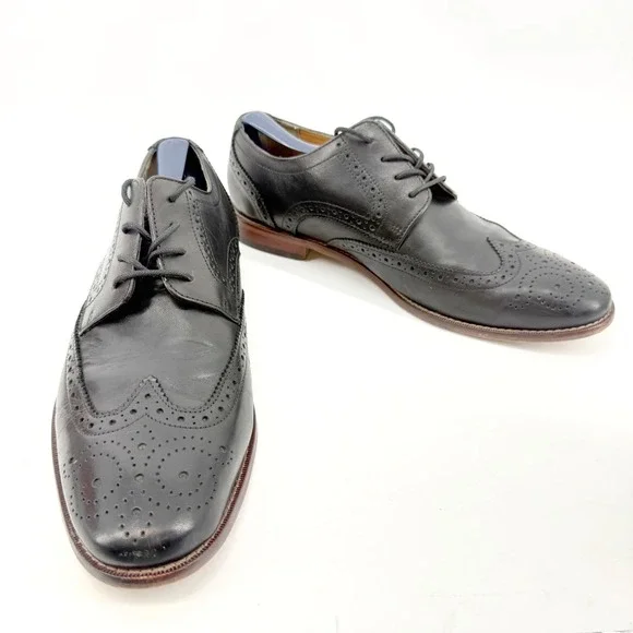 Florsheim Wingtip Oxford Mens 12 Black Leather Brogue Derby Dress Shoes Formal
