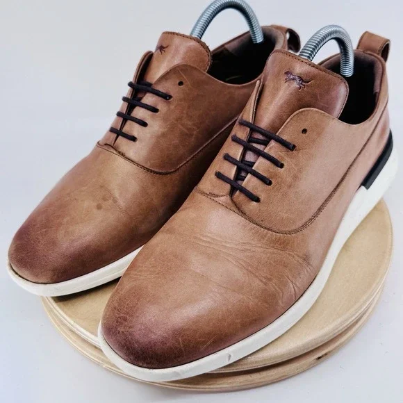 Wolf & Shepherd Crossover Longwing Shoes Mens 8.5 Brown Leather Comfort Oxford