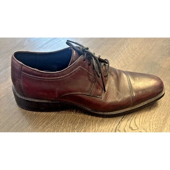 J. Murphy by Johnston & Murphy Captoe Oxford Dress Lace Up US 10.5 Burgundy