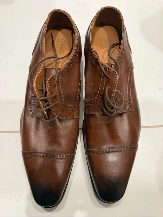 Saks Fifth Avenue Classic Brown Leather Men's Oxford Shoes