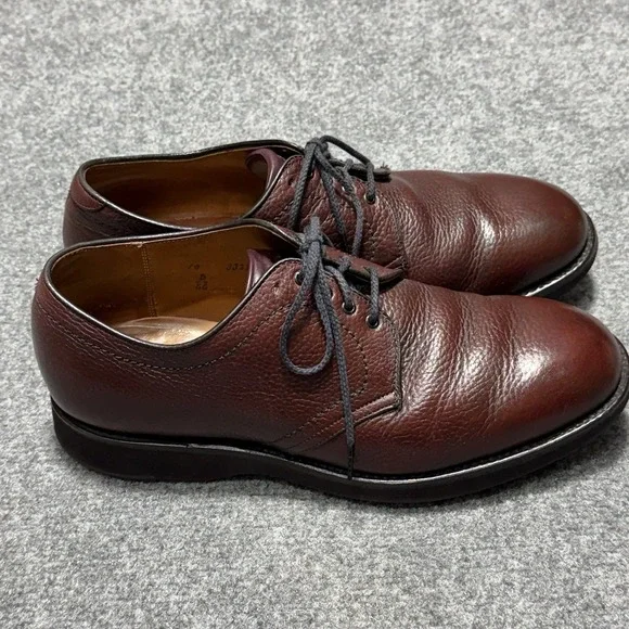 Alden Shoes Mens 10 D Brown Leather Blucher Oxford Derby Plain Toe‎ 312 Goodyear